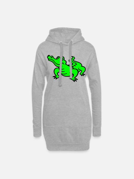 crocodile (a) - Sweat-shirt à capuche long Femme - gris chiné