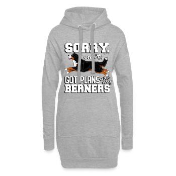 Bernois bernois plans 2 - Sweat-shirt à capuche long Femme - gris chiné - Devant