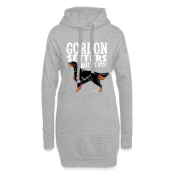 Gordon Setter Mieux W2 - Sweat-shirt à capuche long Femme - gris chiné - Devant