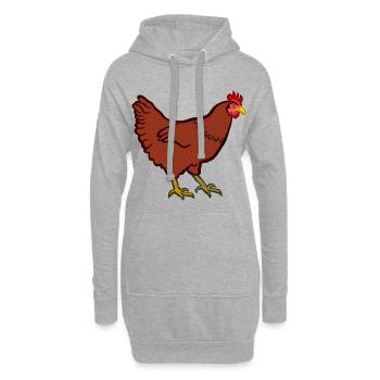 Ein Huhn - Hoodie-Kleid - Grau meliert - Vorne