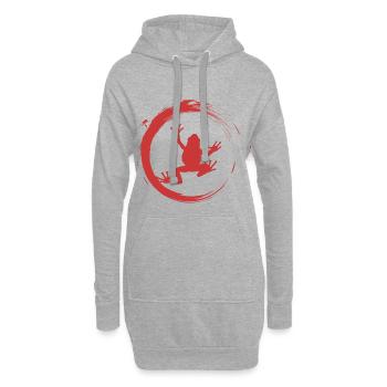 grenouille - Sweat-shirt à capuche long Femme - gris chiné - Devant