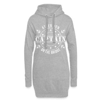 Capitaine à bord - Sweat-shirt à capuche long Femme - gris chiné - Devant