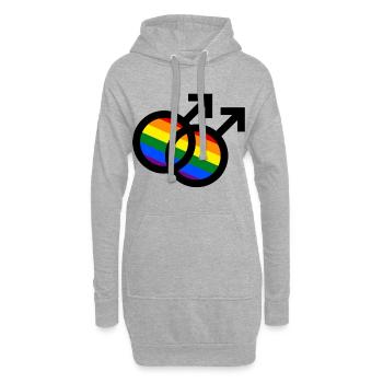 Gay Symbole Gay Gay Cadeau Drapeau Gay - Sweat-shirt à capuche long Femme - gris chiné - Devant