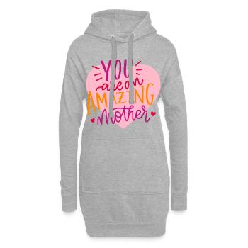 Maman bébé mère amour maman maman cadeau de fête des mères - Sweat-shirt à capuche long Femme - gris chiné - Devant