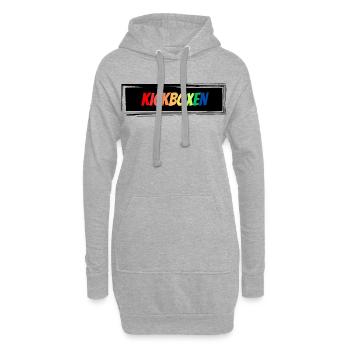 Kickboxen bunter Schriftzug - Hoodie-Kleid - Grau meliert - Vorne
