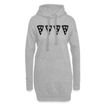 Tranche de pizza - Sweat-shirt à capuche long Femme - gris chiné - Devant