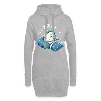 Dragon Sleeping In Bed At Night Time - Hoodie-Kleid - Grau meliert - Vorne