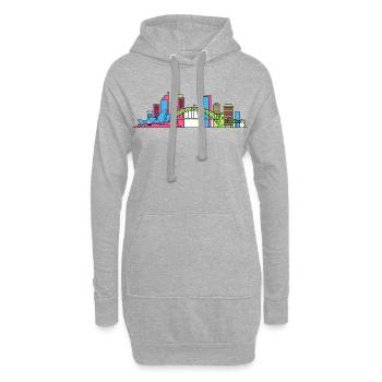 Sydney City Skyline Opera House Bridge Line Kunst - Hoodie-Kleid - Grau meliert - Vorne