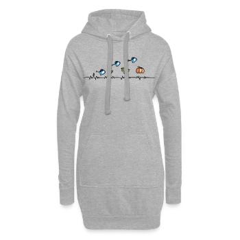 Man erntet, was man sät - Garten Doodle Kürbisse - Hoodie-Kleid - Grau meliert - Vorne