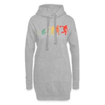 Bowling Evolution Kegeln Für Bowlingspieler Retro - Hoodie-Kleid - Grau meliert - Vorne