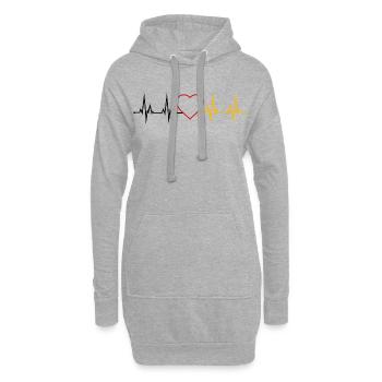 Battement de cœur en Allemagne - Sweat-shirt à capuche long Femme - gris chiné - Devant