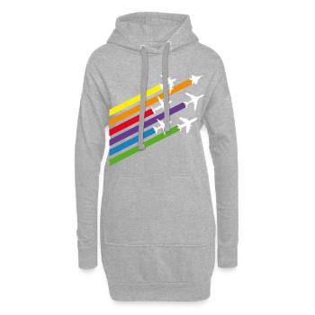 Flugzeuge - Hoodie-Kleid - Grau meliert - Vorne