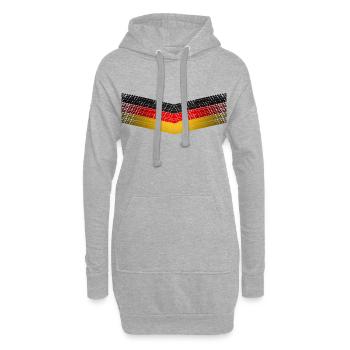 Deutschland Schwarz-Rot-Gold - Hoodie-Kleid - Grau meliert - Vorne