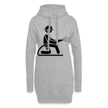 pompiers pompiers icône icône - Sweat-shirt à capuche long Femme - gris chiné - Devant