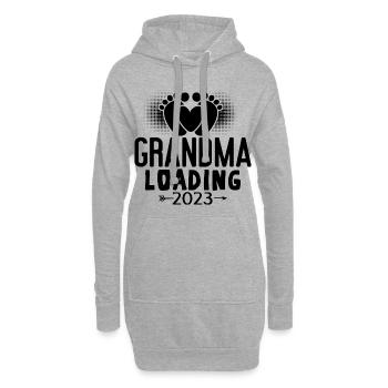 2023 Grand-mère chargeante grand-mère grand-mère 2023 - Sweat-shirt à capuche long Femme - gris chiné - Devant