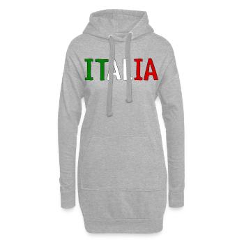 Italia - Sweat-shirt à capuche long Femme - gris chiné - Devant