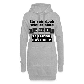 I love clothes / Ohne Aufsicht - Hoodie-Kleid - Grau meliert - Vorne