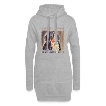 Berner Sennenhund - Hoodie-Kleid - Grau meliert - Vorne
