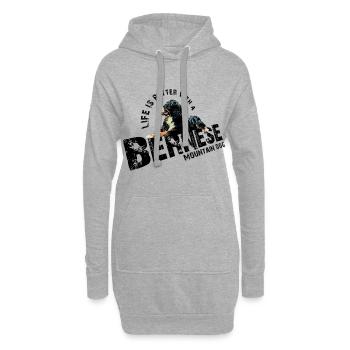 Bouvier bernois - Sweat-shirt à capuche long Femme - gris chiné - Devant
