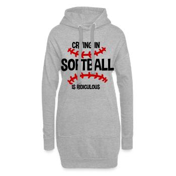 Pleurer Au Softball Est Ridicule 2 - Sweat-shirt à capuche long Femme - gris chiné - Devant