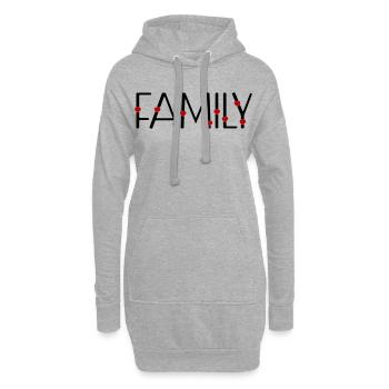 Famille - Sweat-shirt à capuche long Femme - gris chiné - Devant