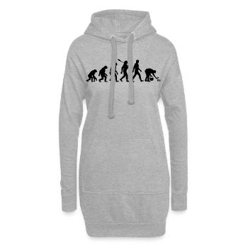 Evolution Cueilleurs de champignons, Cueillette de champignons - Sweat-shirt à capuche long Femme - gris chiné - Devant
