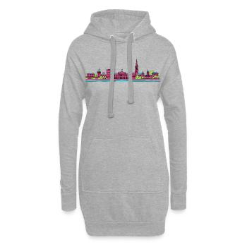 Bordeaux City Skyline Place de la Bourse Art - Hoodie-Kleid - Grau meliert - Vorne