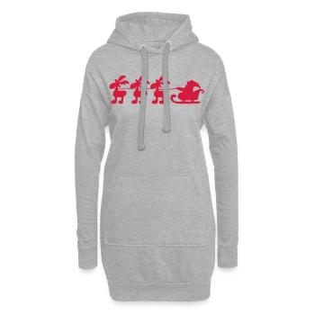Noël - Sweat-shirt à capuche long Femme - gris chiné - Devant