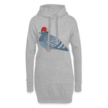 Cool Pigeon Friend - Hoodie-Kleid - Grau meliert - Vorne