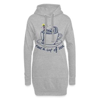 besoin d'une coupe de maritime maritime - Sweat-shirt à capuche long Femme - gris chiné - Devant