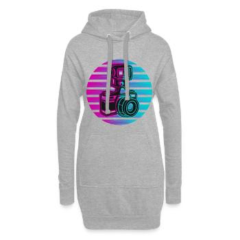 Fotograf Fotografie Foto Neon - Hoodie-Kleid - Grau meliert - Vorne