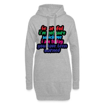 Attention, je ne sais pas trop qui je suis aujourd’hui 4 - Sweat-shirt à capuche long Femme - gris chiné - Devant