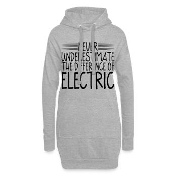 Never Underestimate The Difference Of Electric 2 - Hoodie-Kleid - Grau meliert - Vorne