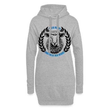 Schaf bleib ruhig und folge der Herde - Hoodie-Kleid - Grau meliert - Vorne