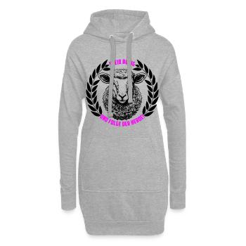 Schaf bleib ruhig und folge der Herde - Hoodie-Kleid - Grau meliert - Vorne