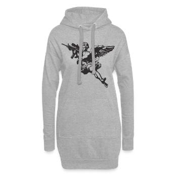 Angle du fusil - Sweat-shirt à capuche long Femme - gris chiné - Devant