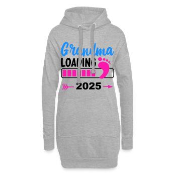Oma 2025 loading, Ich werde 2025 Oma - Hoodie-Kleid - Grau meliert - Vorne
