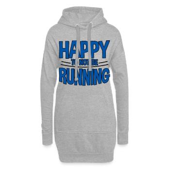 Heureux de ne pas courir 2 - Sweat-shirt à capuche long Femme - gris chiné - Devant