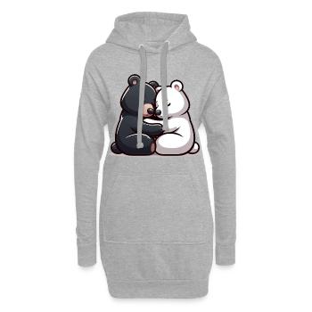 Two Bears In Love - Hoodie-Kleid - Grau meliert - Vorne
