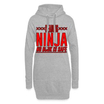 Reading Ninja, No Book Is Safe 2 - Hoodie-Kleid - Grau meliert - Vorne