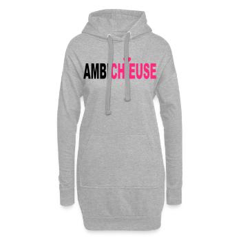  Ambichieuse  - Sweat-shirt à capuche long Femme - gris chiné - Devant