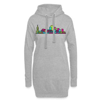 Derby City Skyline Kathedrale Moderne Linienkunst - Hoodie-Kleid - Grau meliert - Vorne