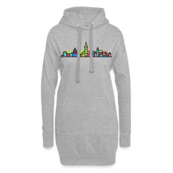 Biel Bienne City Skyline Moderne Linienkunst - Hoodie-Kleid - Grau meliert - Vorne