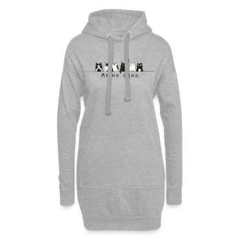 Meine Gang – Katzen Doodle Mieze Spruch - Hoodie-Kleid - Grau meliert - Vorne