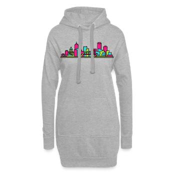 Winnipeg City Skyline Museum Moderne Linienkunst - Hoodie-Kleid - Grau meliert - Vorne