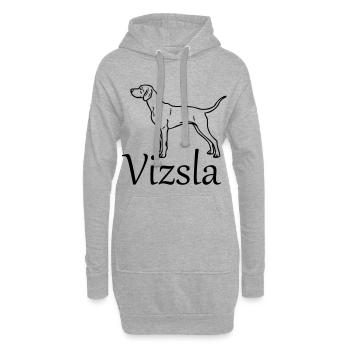 hongarianvizsla_01_2 - Sweat-shirt à capuche long Femme - gris chiné - Devant