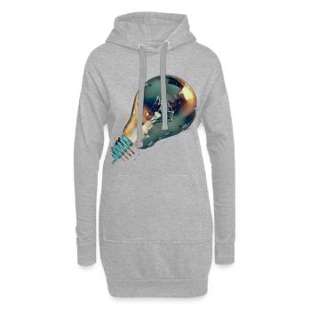 Glühbirne Strom Lampe Licht - Hoodie-Kleid - Grau meliert - Vorne