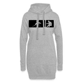 Plongée avec les requins - Sweat-shirt à capuche long Femme - gris chiné - Devant