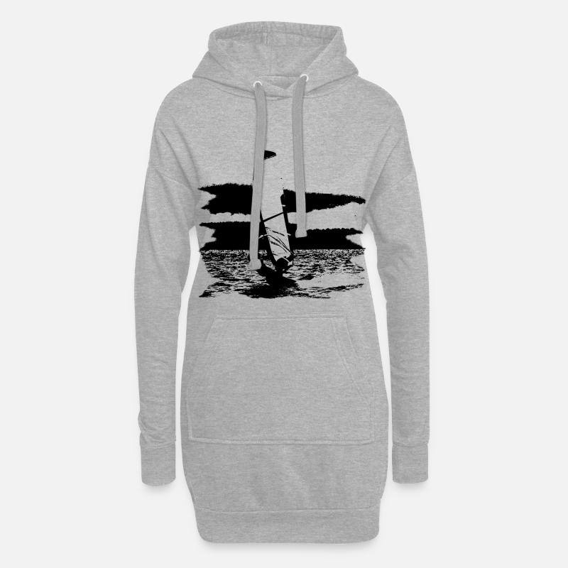 Windsurfer - Hoodie-Kleid - Grau meliert