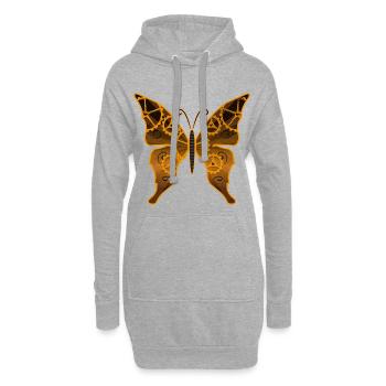 Papillon steampunk - Sweat-shirt à capuche long Femme - gris chiné - Devant